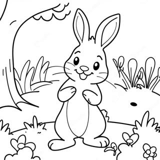 Pagina Para Colorear De Peter Rabbit Lindo En Un Jardin 9327-7618