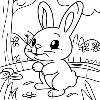 Pagina Para Colorear De Peter Rabbit Lindo En Un Jardin 9327-7619