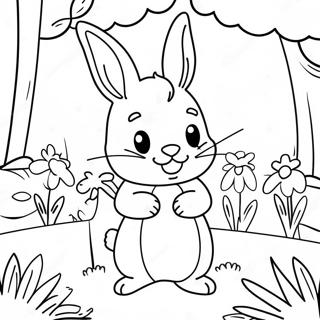 Pagina Para Colorear De Peter Rabbit Lindo En Un Jardin 9327-7620