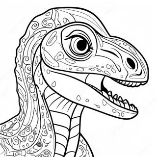 Pagina Para Colorear De Un Velociraptor Detallado 932-745