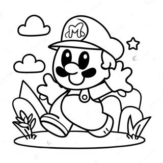 Pagina Para Colorear De La Aventura Alegre De Paper Mario 9367-7649