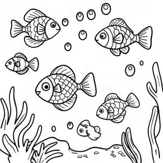 Pagina Para Colorear De Peces Coloridos Nadando En El Arrecife De Coral 9537-7781