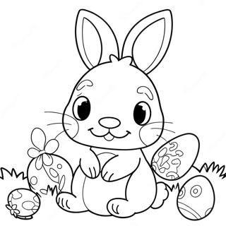 Pagina Para Colorear De Un Conejo De Pascua De Tamano Completo 9606-7834