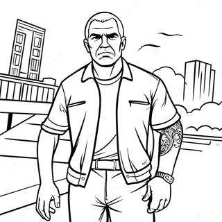 Pagina Para Colorear De Un Personaje De Gta En Accion 9647-7871