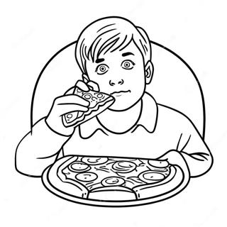 Pagina Para Colorear De Kevin Mccallister Con Pizza 9677-7896