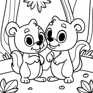 Pagina Para Colorear De Chip Y Dale En El Bosque 9687-7901