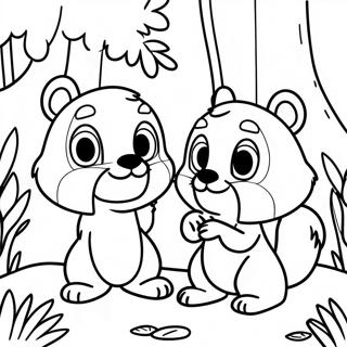 Pagina Para Colorear De Chip Y Dale En El Bosque 9687-7902