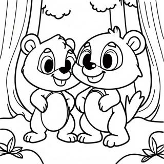 Pagina Para Colorear De Chip Y Dale En El Bosque 9687-7903