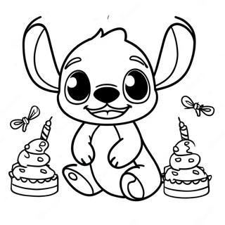 Cumpleaños De Stitch Páginas Para Colorear