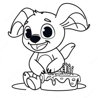 Pagina Para Colorear De Stitch En Su Cumpleanos 9696-7908