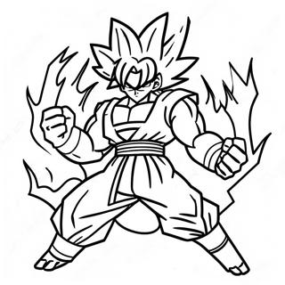 Goku Ultra Instinct En Pose De Batalla Pagina Para Colorear 9757-7966