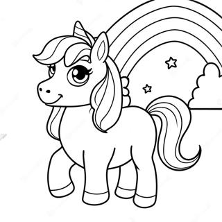 Pagina Para Colorear De Cachorro Unicornio Magico En Un Arcoiris 9787-8055