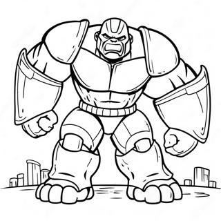 Pagina Para Colorear De Hulk Buster En Accion 9867-8117