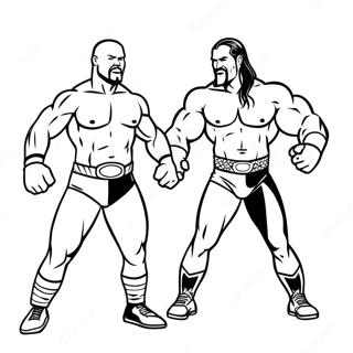 Pagina Para Colorear De Superestrellas De La Wwe En Accion 9907-8149