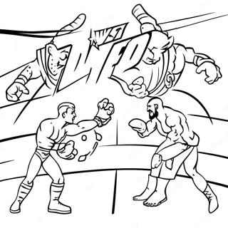 Pagina Para Colorear De Superestrellas De La Wwe En Accion 9907-8150