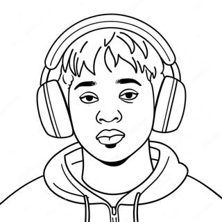 Pagina Para Colorear De Juice Wrld Con Auriculares 9927-8165