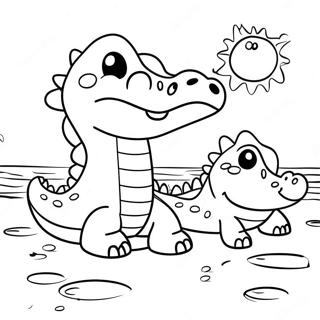 Pagina Para Colorear De Crocs Adorables En Una Playa 9967-8197